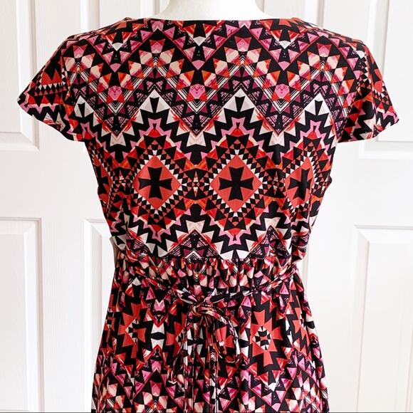 JohnPaulRichard Dress Petite Chevron Multicolored Cap Sleeve Casual Dress MP NEW - Picture 8 of 14